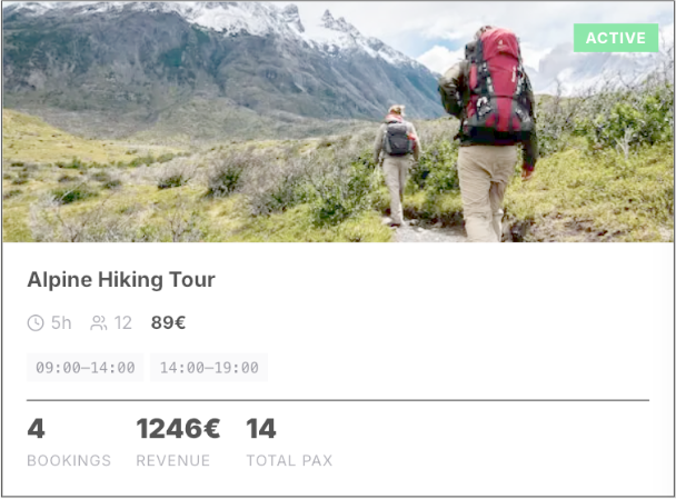 Alpine Hiking Tour booking card